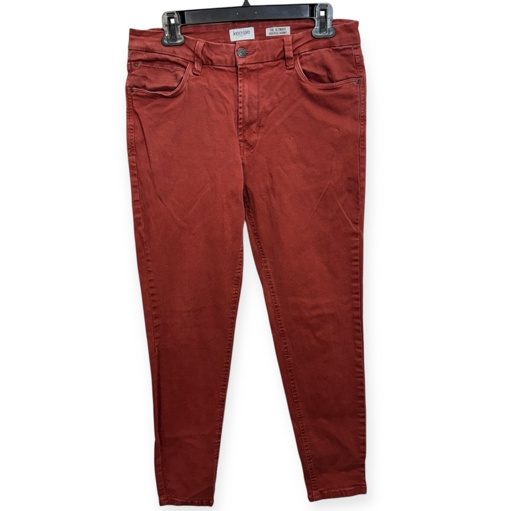 Kensie Women’s Dark Coral Ultimate High Rise Skinny Jeans Size 10/30